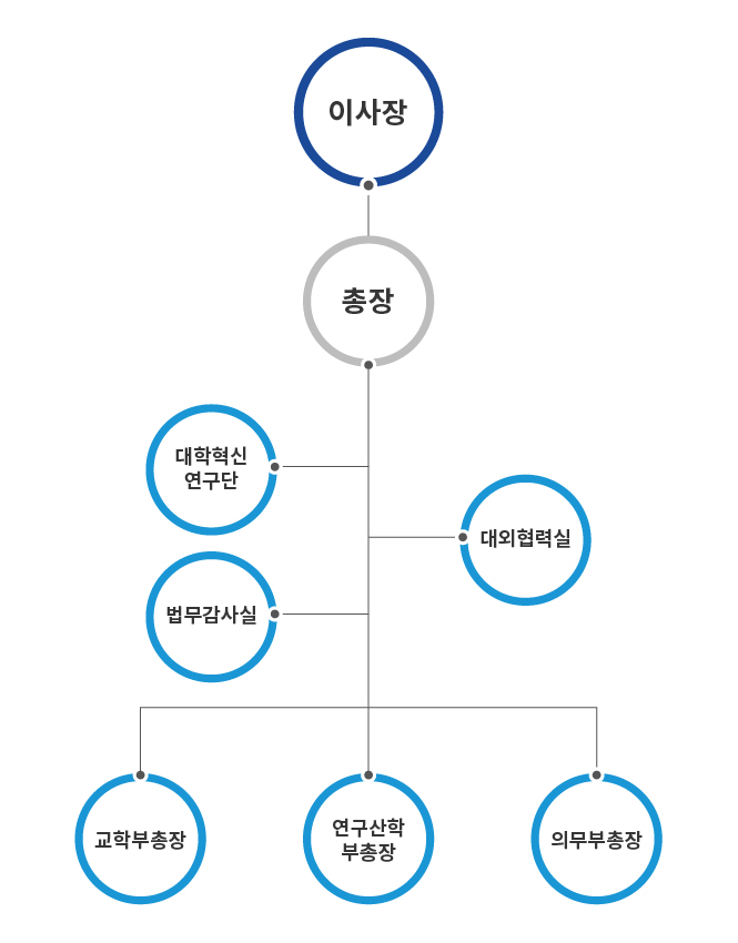 순천향대학교 주요 조직도